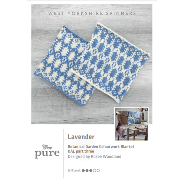 Lavender Botanical Garden Colourwork Blanket KAL part three Knitting Pattern | WYS Bo Peep Pure DK Knitting Yarn WYSKAL03L | Digital Download - Main Image