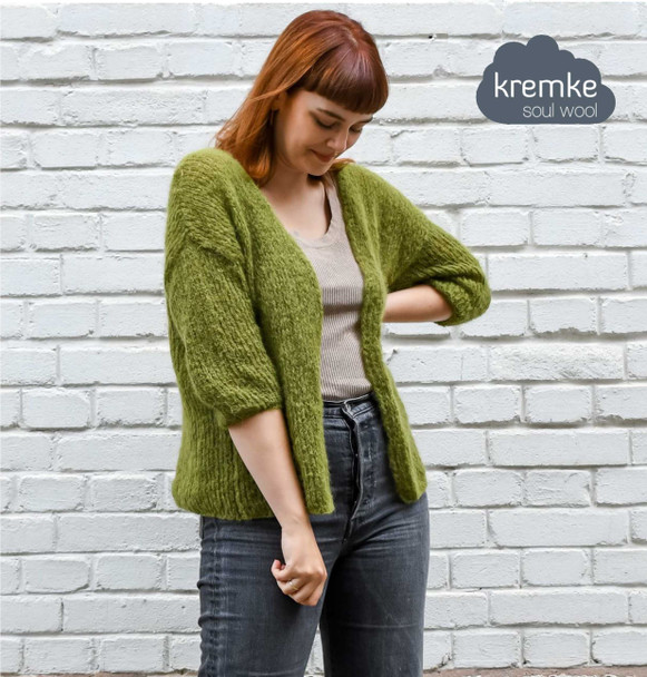 Vancouver Cardigan Knitting Pattern | Kremke Baby Silk Fluffy Knitting Yarn | Free Downloadable Pattern (BB-Silk-Vancouver-patt)