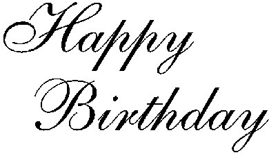 Script Happy Birthday Wooden Stamp | Inca Stamp (769B-HB)