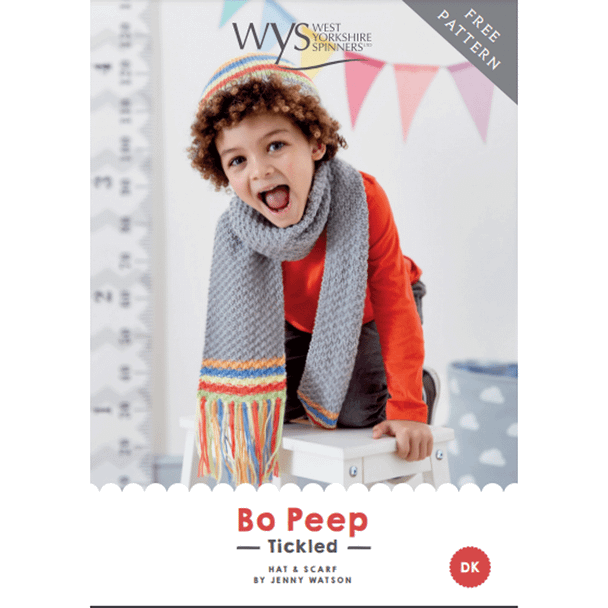 Children's Tickled - Hat and Scarf Knitting Pattern | WYS Bo Peep DK Knitting Yarn |  Digital Download - Main Image