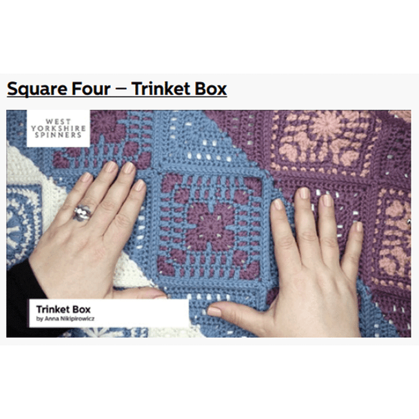 Trinket Box Hidden Treasures Blanket - Square Four Crochet Pattern | WYS Bo Peep Pure DK Knitting Yarn |  Digital Download - 2nd Image