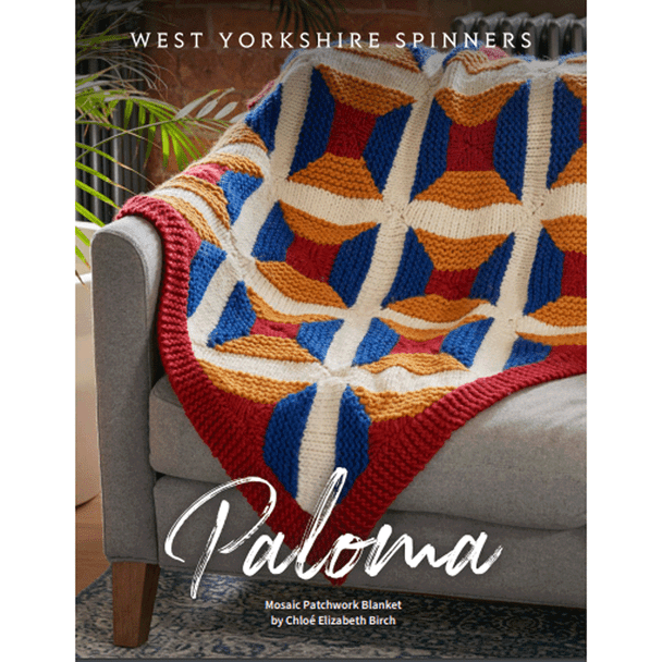 Paloma - Mosaic Patchwork Blanket Knitting Pattern | WYS Retreat Super Chunky Knitting Yarn DBP0258 | Digital Download - Main Image