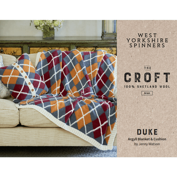 Duke - Argyll Blanket And Cushion Knitting Pattern | WYS The Croft Shetland Aran Knitting Yarn DBP0243 | Digital Download - Main Image