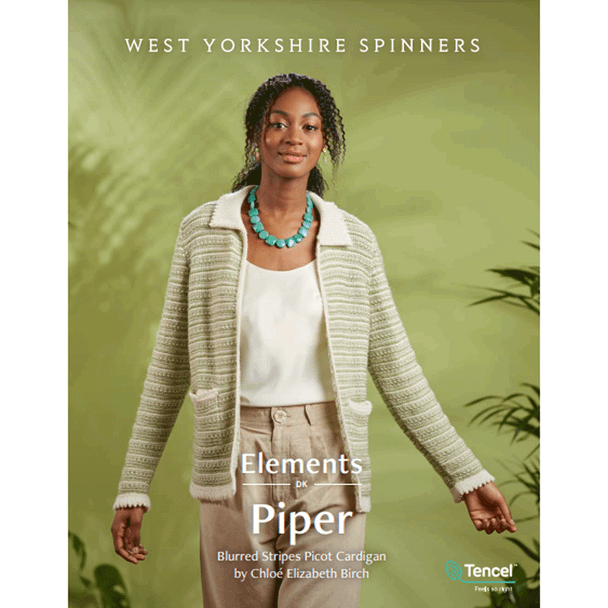 Women's Piper Blurred Stripes Picot Cardigan Knitting Pattern | WYS Elements DK Knitting Yarn DBP0207 | Digital Download - Main Image