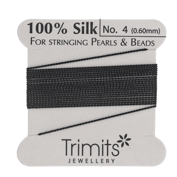 100% Silk Beading Thread with Needle | 2 Metres | Trimits |
Size: No. 4 (0.60mm)