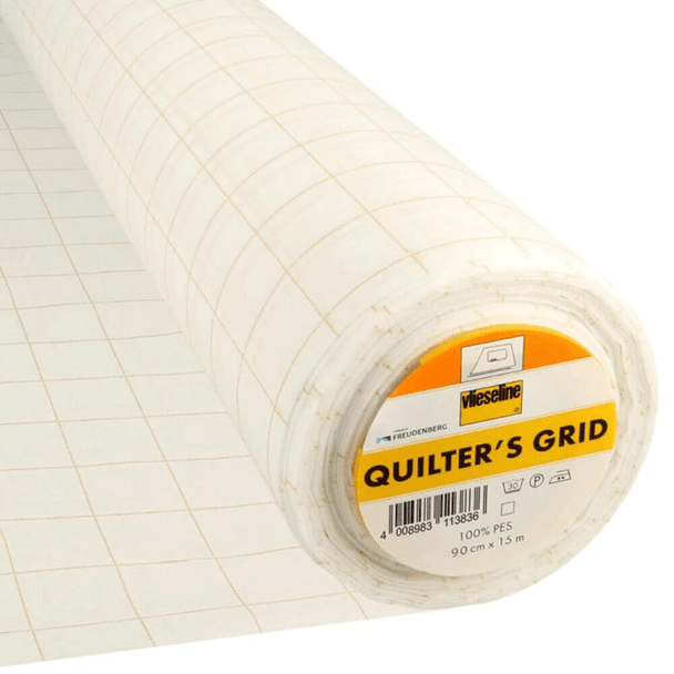 Quilter's Interlining Grid | Iron-on | 90cm Wide | White | Per Half Metre