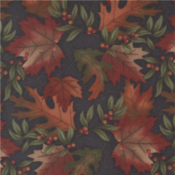Fall Melody Flannel | Holly Taylor | Moda Fabrics | 6901-18F | Natural Leaf, Black