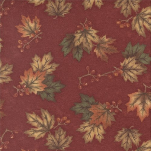 Fall Melody Flannel | Holly Taylor | Moda Fabrics | 6902-16F | Maple Scatter, Crimson