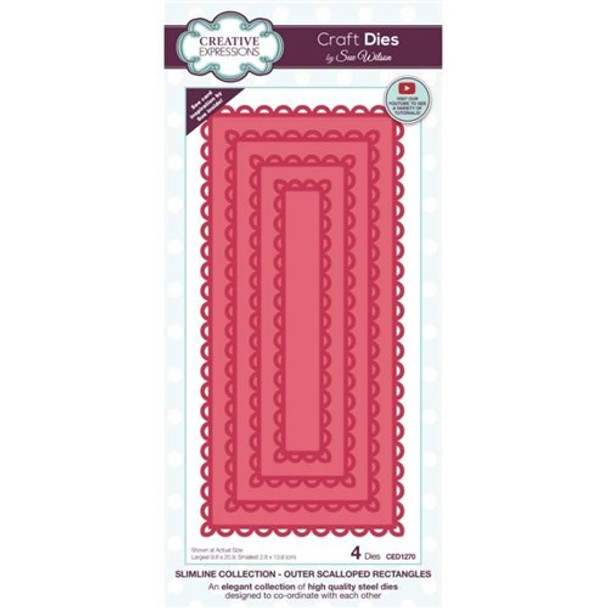 Creative Expressions | Craft Dies | Sue Wilson | Slimline Collection | Outer Scalloped Rectangles