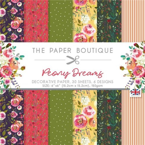 Peony Dreams | 6 x 6" Decorative Paper Pad | The Paper Boutique