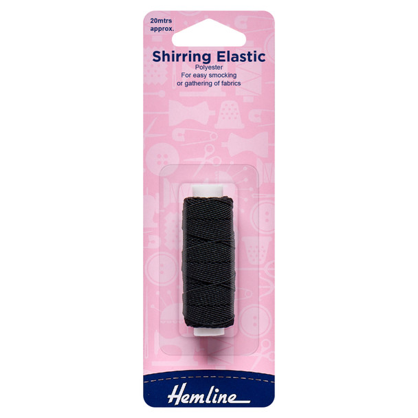 Shirring Elastic | 0.75mm | 20m | Hemline | Black