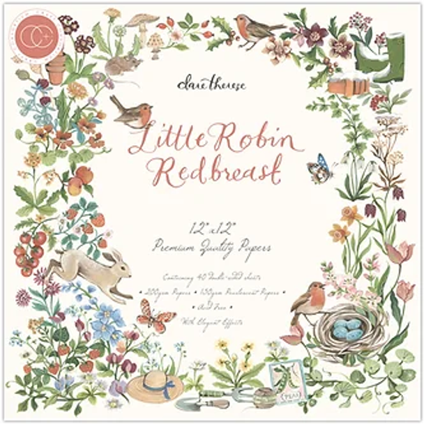 Little Robin Redbreast | Clare Therese Gray | Craft Consortium | Paper Pad | 12" x 12" | Cover Front