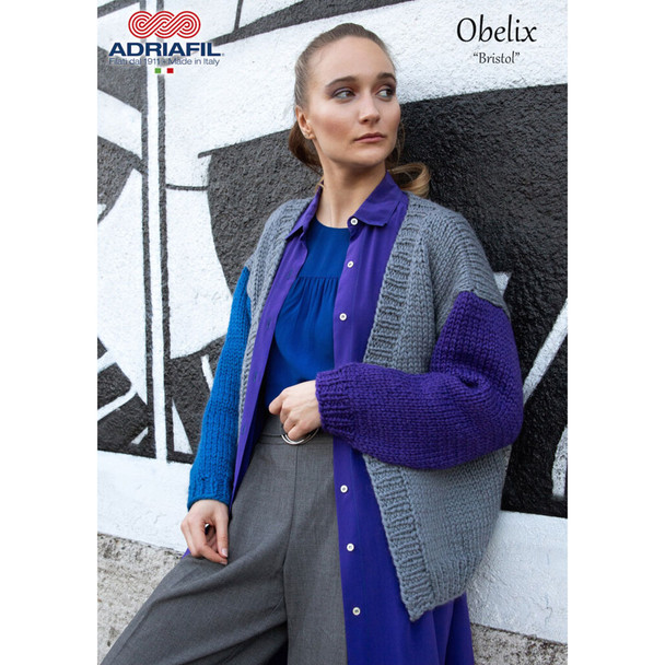 Bristol Cardigan Knitting Pattern, Adriafil Obelix Super Chunky | Digital Download