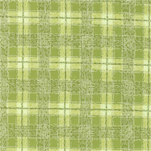 Pansys Posies | Robin Pickens | Moda Fabrics | 48725-16 | Plaid Check, Fern