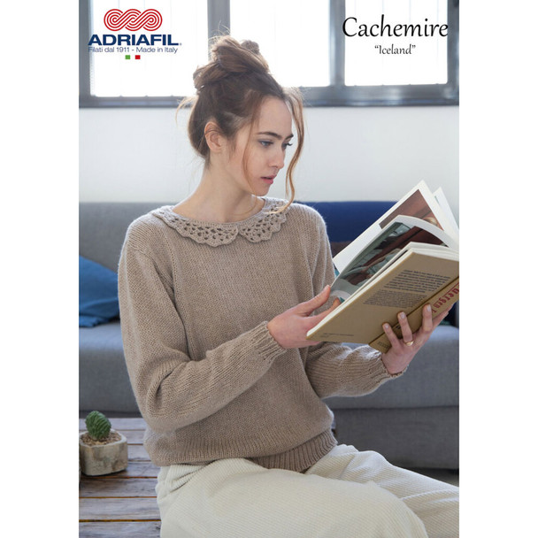 Iceland Pullover/Top Knitting Pattern, Adriafil Cachemire Aran | Digital Download