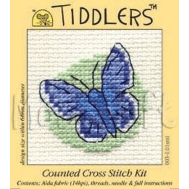 Blue Butterfly | Tiddlers Mini Cross Stitch Kits | Mouseloft