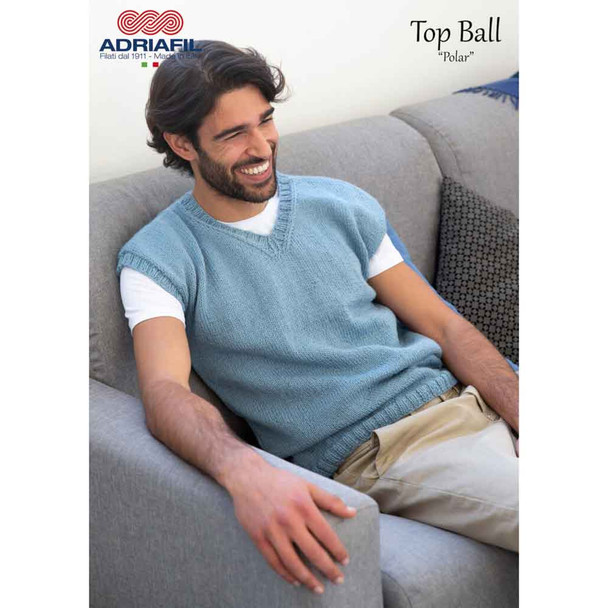 Polar Waistcoat Knitting Pattern, Adriafil Top Ball DK | Digital Download