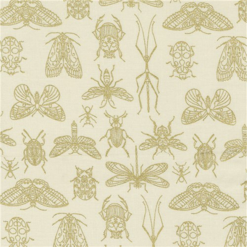 Meadowmere | Gingiber | Moda Fabrics | 48364-31M | Midnight Insects, Cloud Metallic