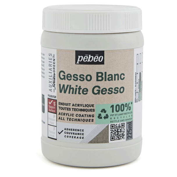 Pebeo Auxiliaries Studio Green Range | Mediums | White Gesso 225ml