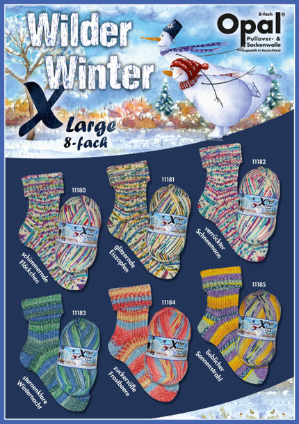 Opal Wilder Winter 8 Ply / DK Sock Knitting Yarn, 150g Balls | Various Shades