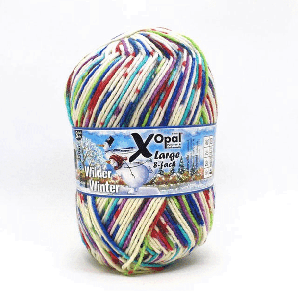 Opal Wilder Winter 8 Ply / DK Sock Knitting Yarn, 150g Balls | 11180 Shimmering Flakes