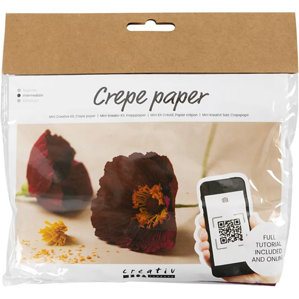 Mini Craft Kit | Crepe Paper Flowers | Poppies