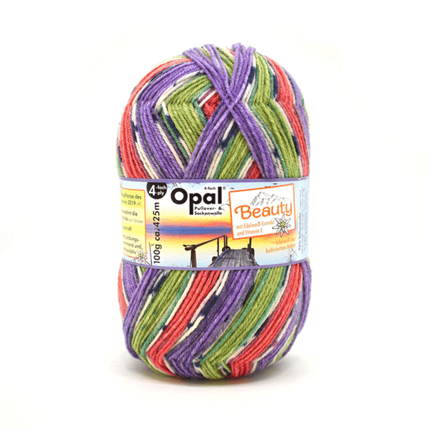 Opal Beauty 4 Ply Sock Knitting Yarn, 100g Balls | 11300 Composure