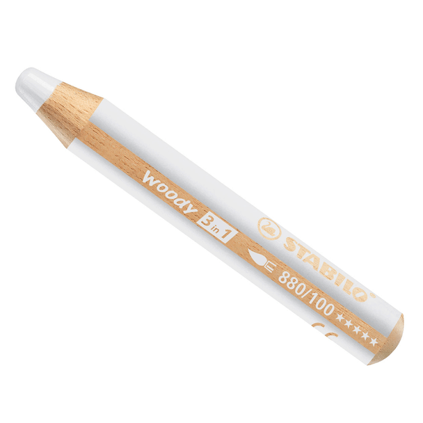 Stabilo Woody 3 in 1 Chunky Pencils | White 100