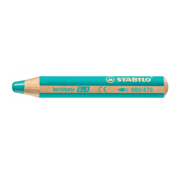 Stabilo Woody 3 in 1 Chunky Pencils | Turquoise 470