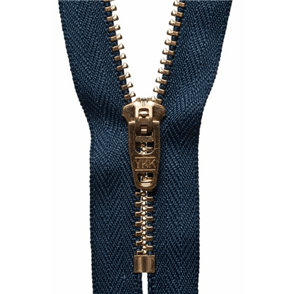 Brass Jeans Zip | 15cm / 6" | Dark Navy