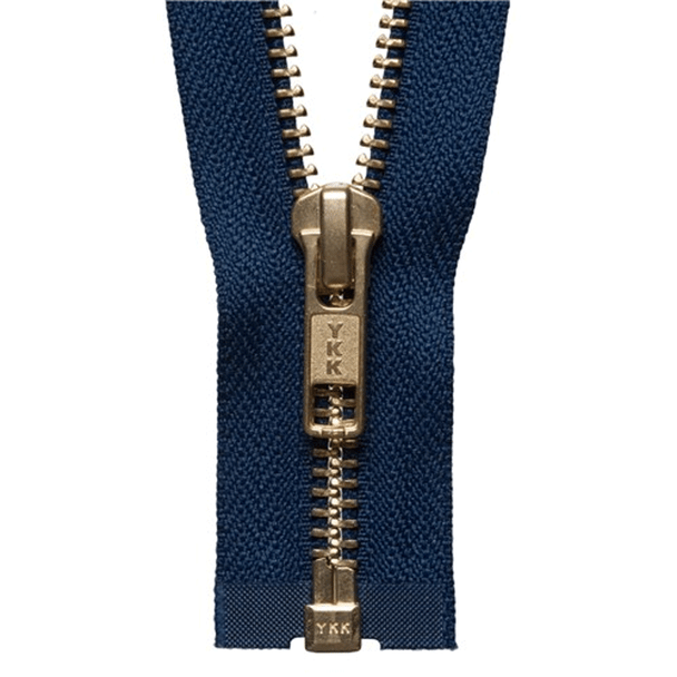 Brass Metal Open End Zip | 66cm / 26" | Navy