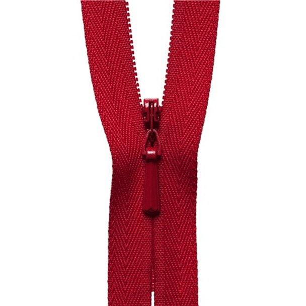 Concealed Zip | 23cm / 9" | Red