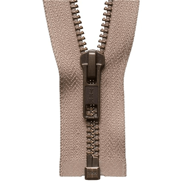 Strong Metal Tooth Open End Zip | 66cm / 26" | Fawn