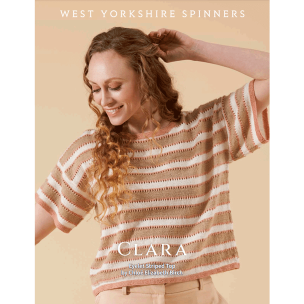 Women's Clara - Eyelet Striped Top Knitting Pattern | WYS Exquisite Lace Knitting Yarn DBP0272 | Digital Download - Main Image