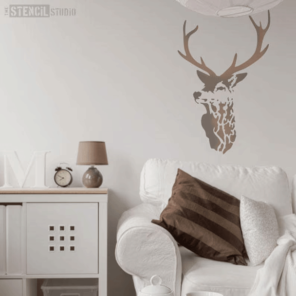 A4 Highland Stag Stencil | Re-usable | Stencil Studio - Main Image