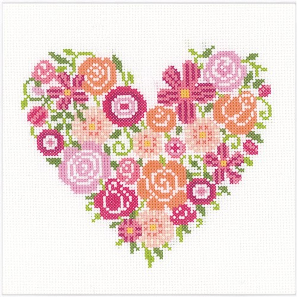 Counted Cross Stitch Kit | Vervaco | Floral Heart