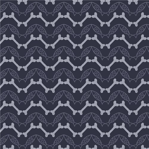 Paws and Claws | Lewis and Irene | A712.3 | Herring Bone on Dark Blue