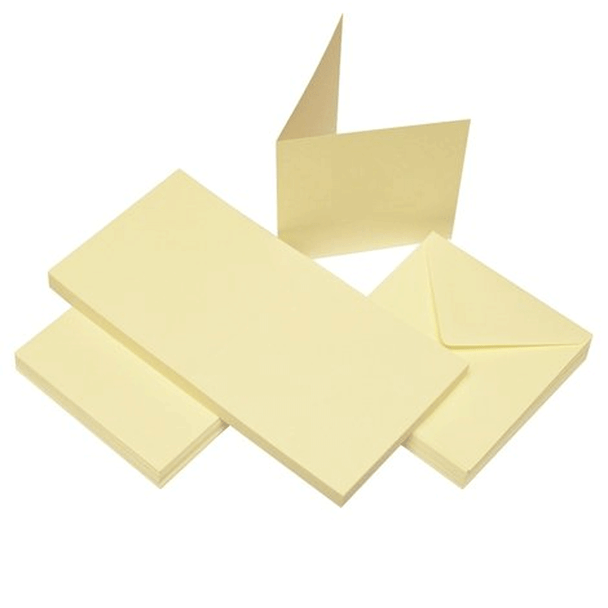 4 x 4" Cards & Envelopes | 50 pack | CraftUK | 997-Ivory