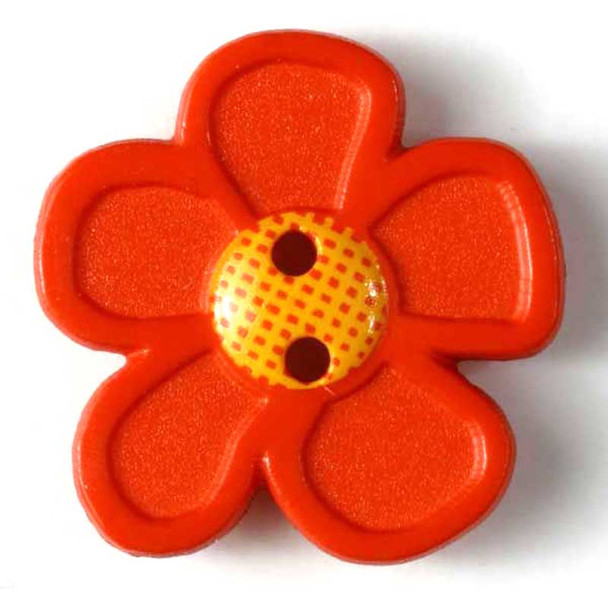Pretty Daisy Buttons - 28 mm | Red | Dill (340708)