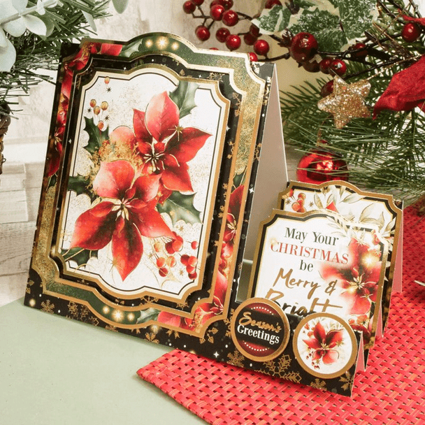 Merry & Bright | Poinsettia Sparkle | Luxury Topper Set | Hunkydory