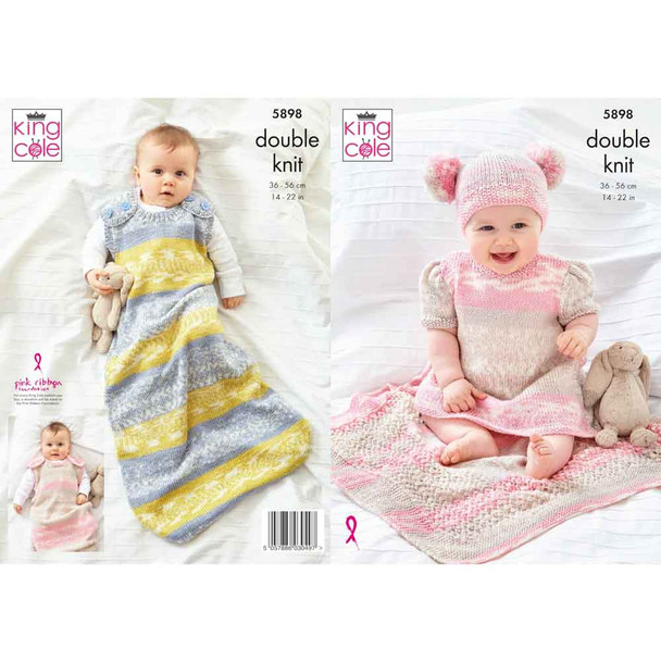 Baby Set Knitting Pattern | King Cole Fjord DK 5898 | Digital Download - Main Image