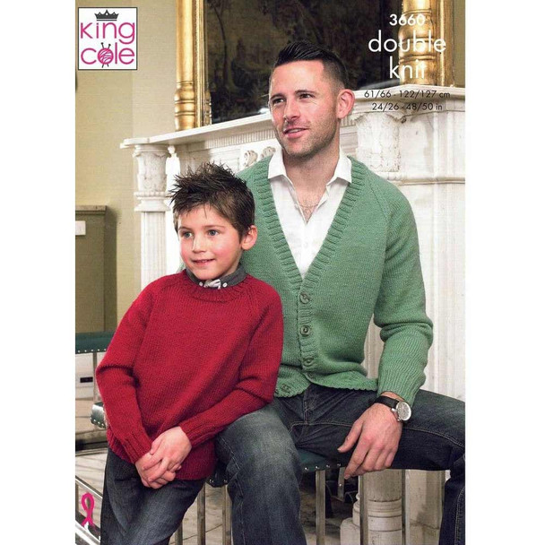 Family Cardigan and Sweaters Knitting Pattern | King Cole Merino Blend 3660 | Digital Download - Main image