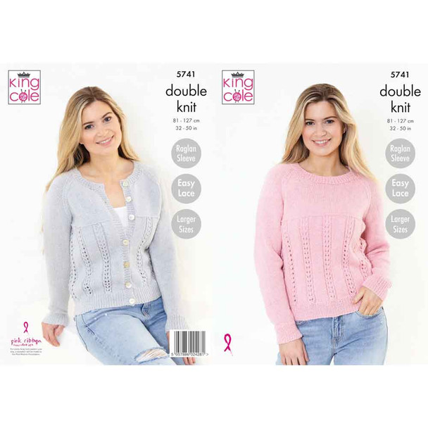 Ladies Cardigan and Sweater Knitting Pattern | King Cole Subtle Drifter DK 5741 | Digital Download - Main Image