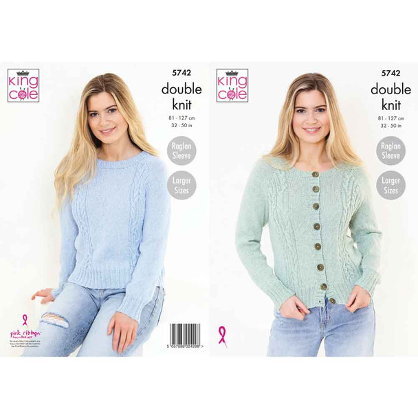 Ladies Cardigan and Sweater Knitting Pattern | King Cole Subtle Drifter DK 5742 | Digital Download - Main Image