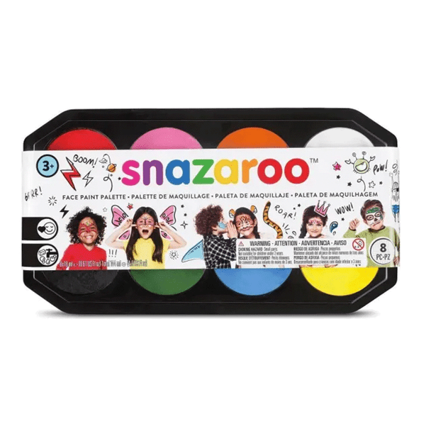 SNAZAROO FACE PAINT 18ML PALETTE | 8 Glorious Basic Colours