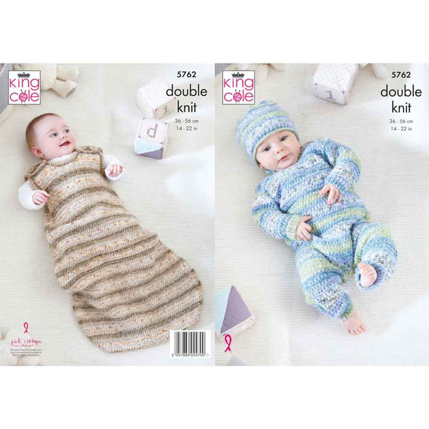 Baby Set Knitting Pattern | King Cole Baby Splash DK 5762 | Digital Download - Main Image