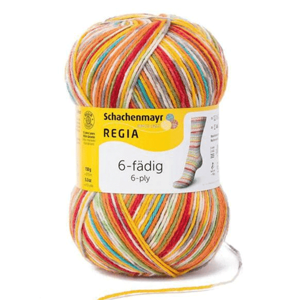 Regia Color 6 Ply Sock Knitting Yarn in 150g Ball | 01125 Square Circus