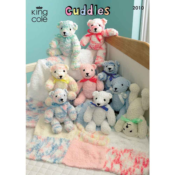Teddy Bear and Blanket Knitting Pattern | King Cole Cuddles Chunky 2010 | Digital Download - Main Image