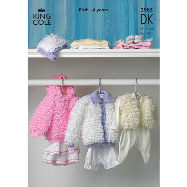 Baby Jacket, Bolero & Hat Knitting Pattern | King Cole DK 2985 | Digital Download - Main Image