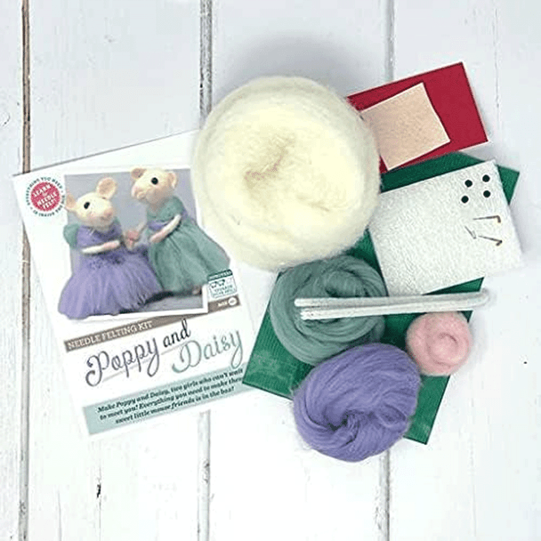 Poppy & Daisy Mice Needle Felting Craft Kit - Contain of Package